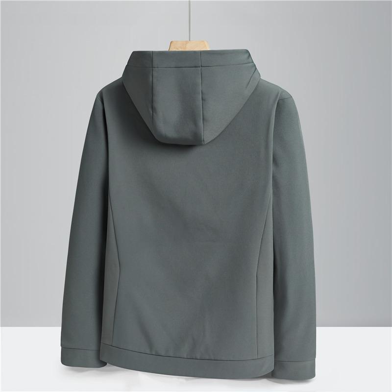 Hooded Soft Shell Jacket Composite Fleece Men's and Women's Version Single Punch Outdoor Clothing Windproof and Waterproof Mountaineering