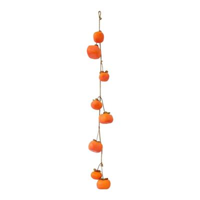 Persimmon String Foam Garland Decoration Realistic Fruit Wreath for Front Door Living Room Party Home Spring Ornament