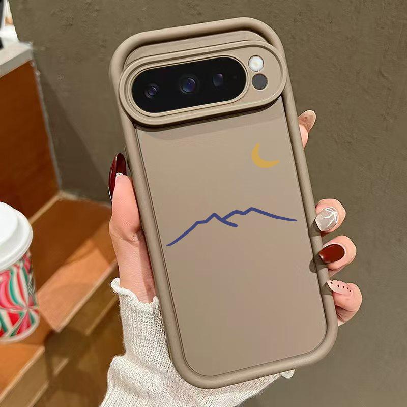 Coque de téléphone simple anti-chute Lune et Colline Pixel 8/8A/9Pro/7Pro