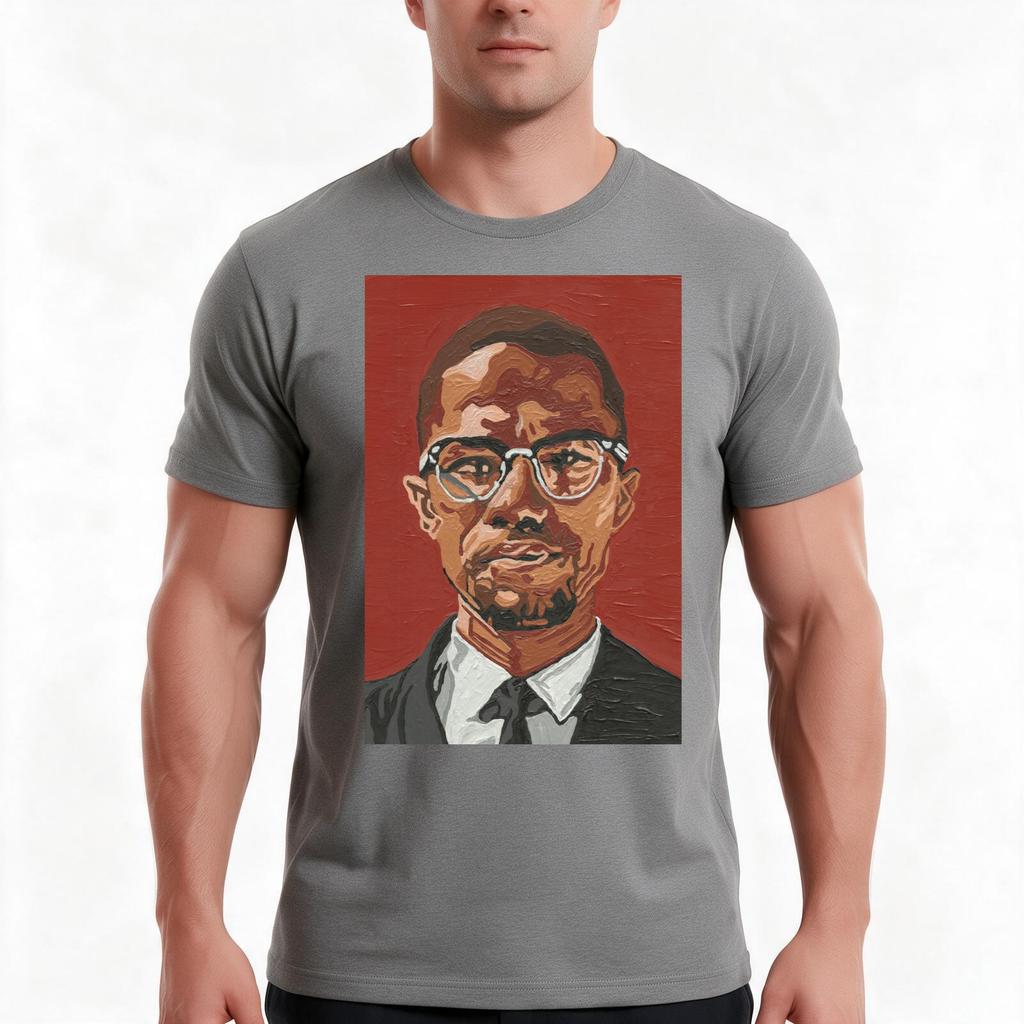 Malcolm X Tshirt Summer Casual Cotton Tee Oversized Streetwear Tops Vintage Graphic Print Loose Fit Short Sleeve