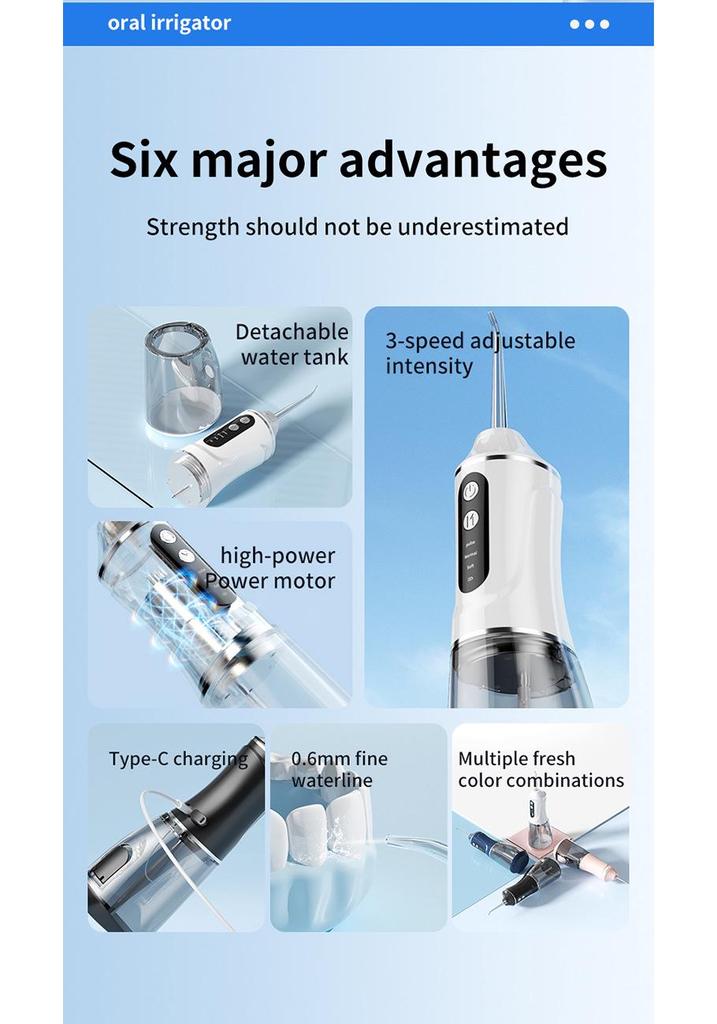 Handheld Multi-Mode Water Flosser for Deep Teeth Cleaning