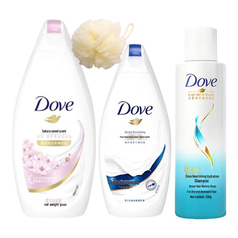 Dove Bath and Hair Care Essentials Bundle