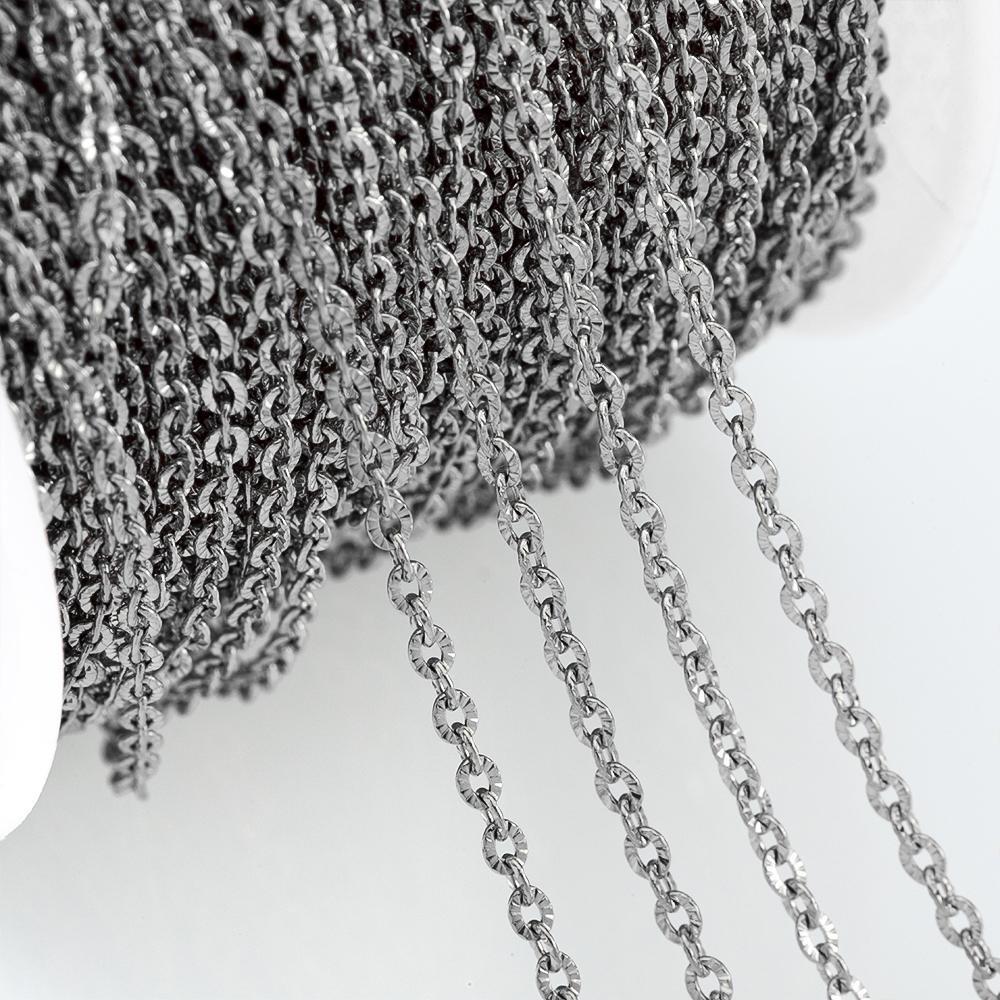 2Meters Multi-Size Stainless Steel Sunflower Thin Chain Radial Lines O Shape Chain Jewelry Making DIY Necklace Bracelet Supplies