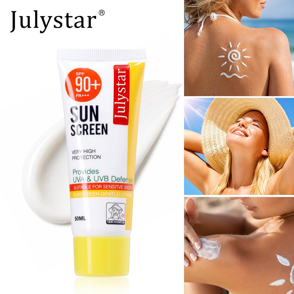 Sun Protection Cream Moisturizing UV Defense Lightweight Sunscreen Lotion Non Sticky Formula for Face Body Beach and Summer Travel
