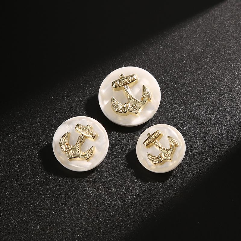 

10 шт. белых пуговиц для мужской и женской одежды, плюшевое пальто, шерстяное пальто, высококачественные пуговицы, детский свитер, кардиган, смоляные пуговицы 1 #white + gold