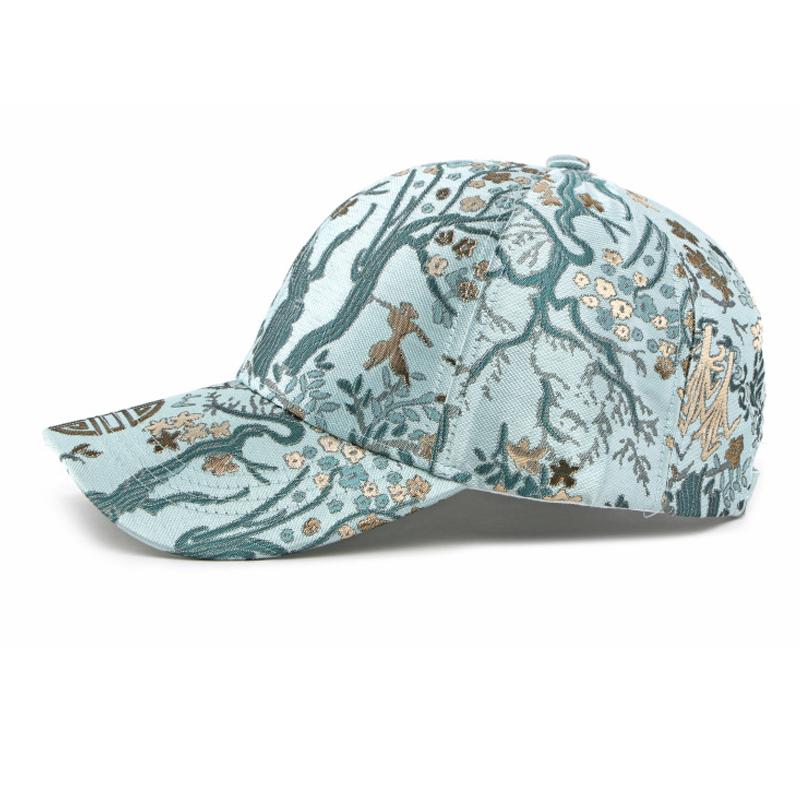 Cappellino da Baseball con Visiera Parasole e Ricami Autunno Inverno Stile Etnico da Donna