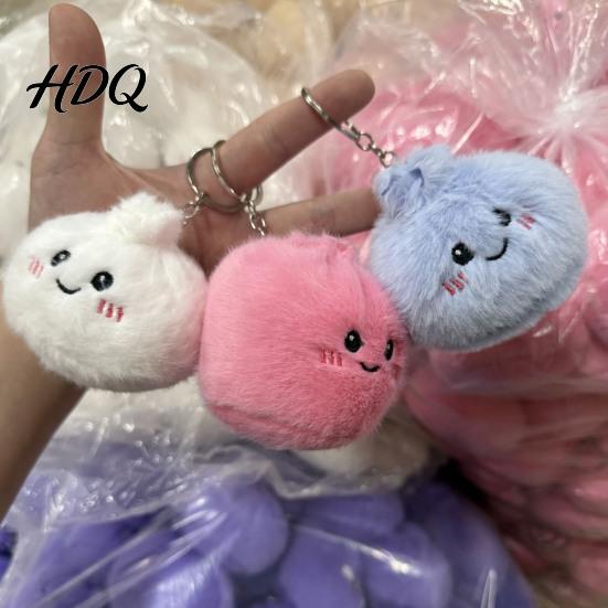 Novelty Plush Gift Idea Stuffed Dumplings Keychains Mini Toys Kawaii Key Chain Backpack Charms