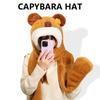 Cute Plush Capybara Scarf Soft Kapibara Gloves Cartoon Capibara Hat  Ski