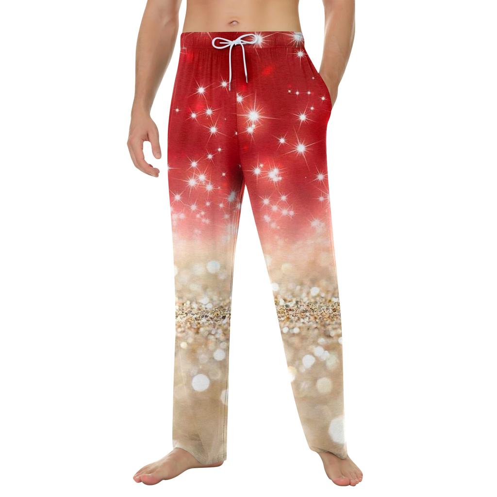 Weiche Pyjamahose für Herren mit Kordelzug und Taschen, lässige Sporthose