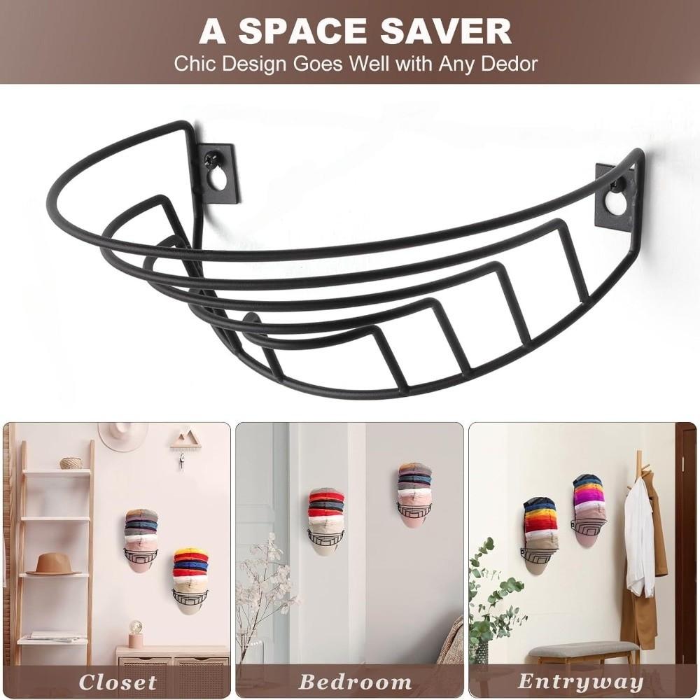 Strong Holder Baseball Cap Organizer Black Wall Hanging Cap Holder Hat Rack Closet Organization