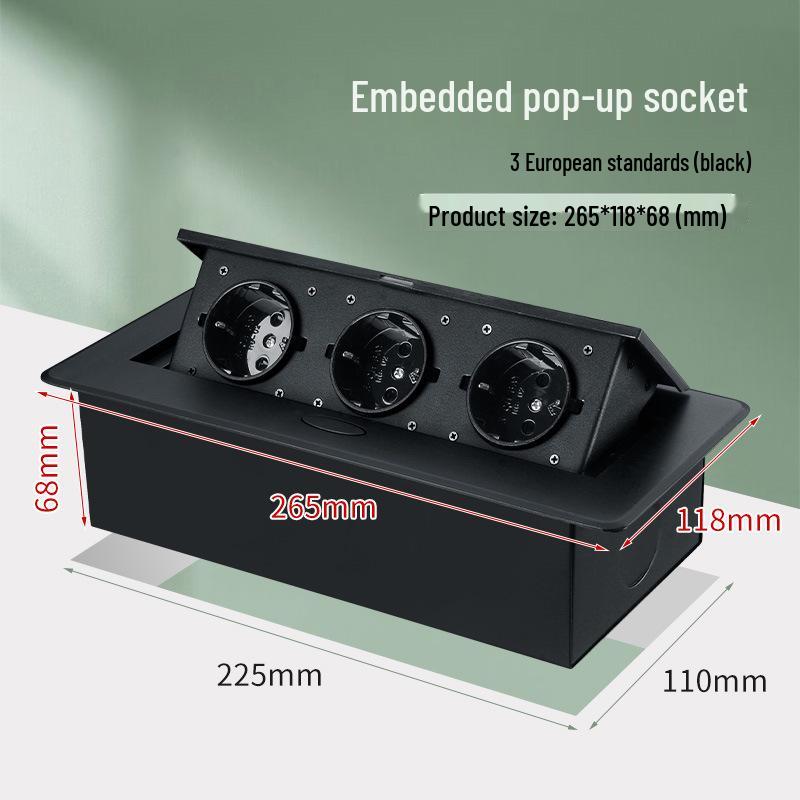 European Standard Pop-up Desktop Power Socket for Office Desks