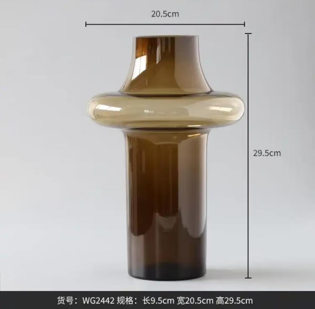 Vintage Flower Vase Art Glass Vase for Living Room Fresh Dried Flower Arrangement Home Decor