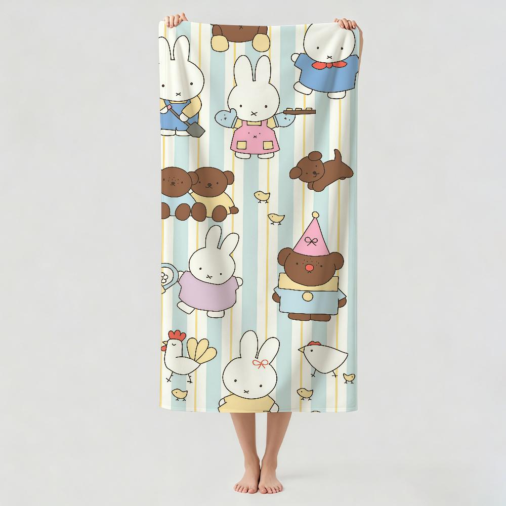 Cartoon Cute M-Miffy Towel Drying Bath Towel Applicable To Light Swimming Camping Yoga Beach Out
