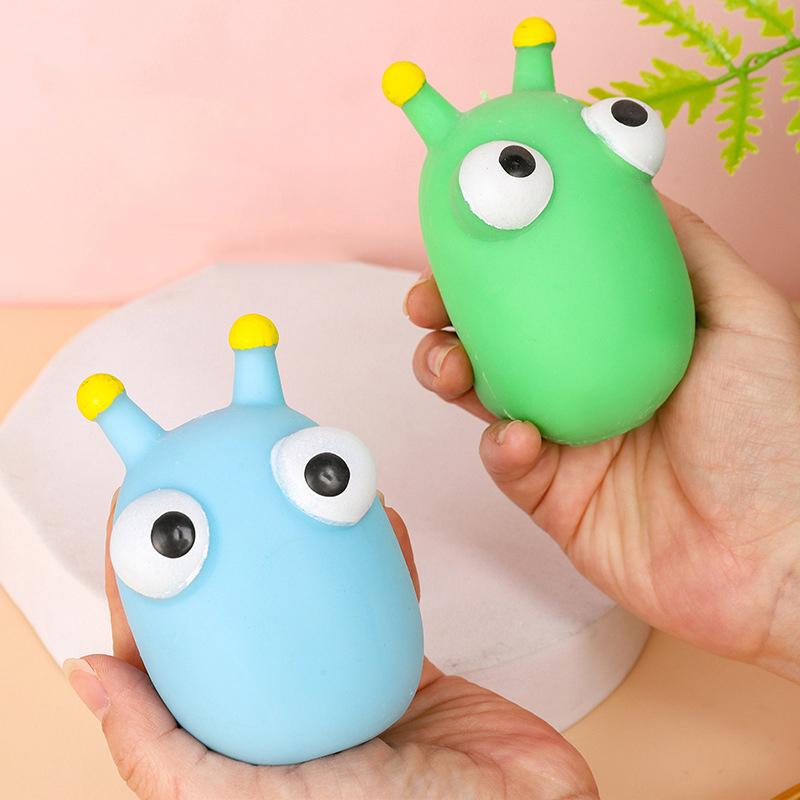 4 Colors Cute Big Eyes Worm Squishy Fidget Toys Anti Stress Slow Rebound Balls Decompression Sensory Squeeze Toy For Adults Kids