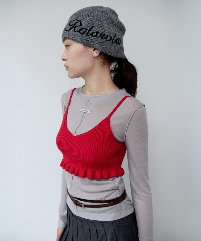 ROLAROLA Frill Knit Bustier Red