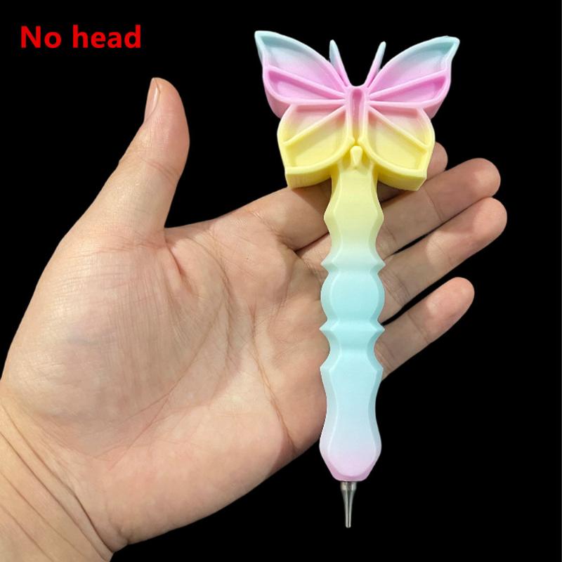 3D Print Butterfly Diamond Painting Pen, Embroidery Dot Drill Pen Tool,Multifunctional Metal Tips Accessories