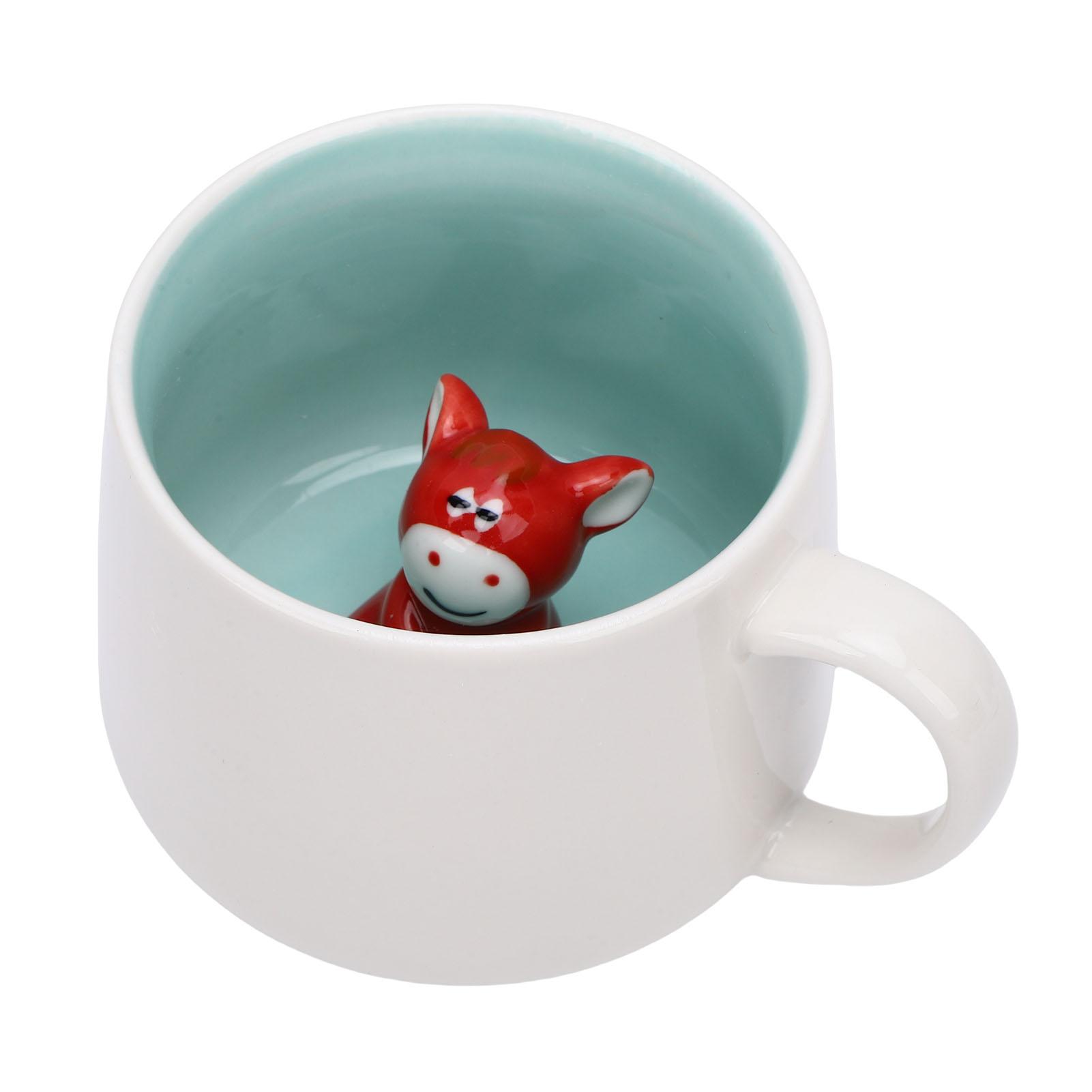 

3D Animal Ceramic Mug Large Capacity Cartoon Water Cup Inside Surprise 350ml 12oz Dishwasher Microwave Safe Type 3