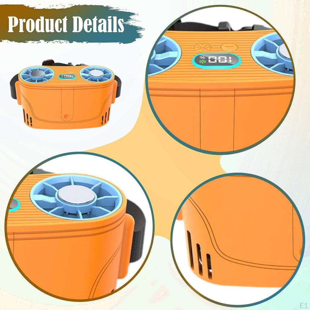 Waist Fan 100 Gear Adjustable Handsfree Wearable Portable for Fishing Camping Hiking Farm Sports