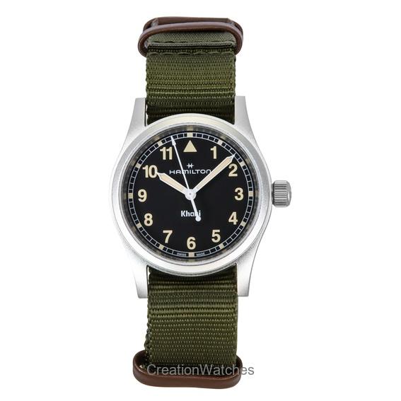 Hamilton Khaki Field текстильный ремешок черный циферблат кварцевые часы H69301930 унисекс чёрный