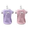 Dog Cotton Vest Lace Ruffle Cap Sleeve Pullover Puppy Clothes Soft Breathable Summer Pet T Shirt with Bow for Small Medium Dogs Cats