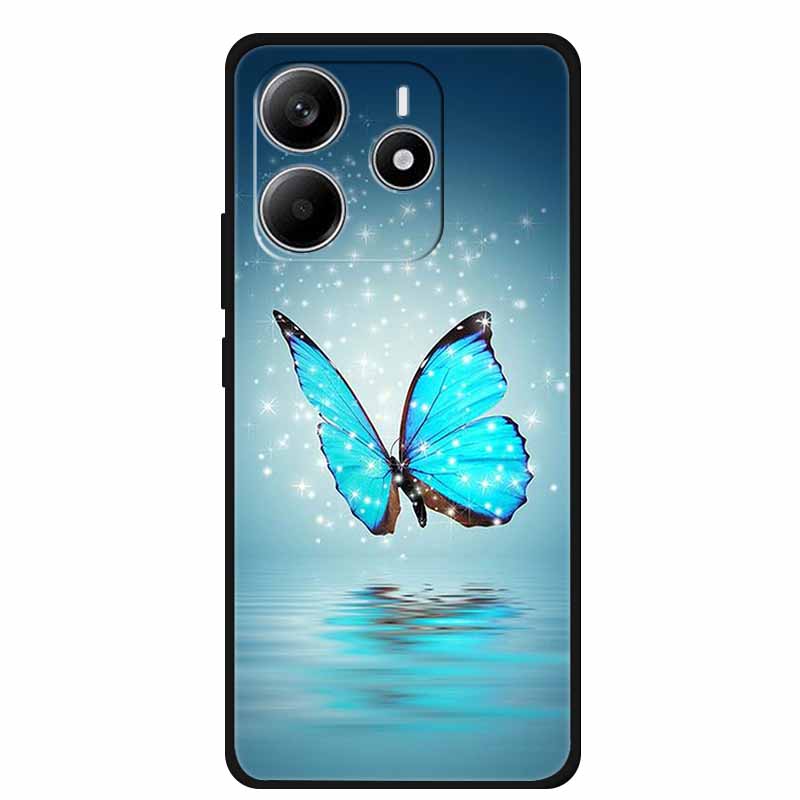 Pour Redmi Note 14 4G GLOBAL Coque Animaux Silicone Souple TPU Étuis de Téléphone Housse Arrière pour Xiaomi Redmi Note14 4G Protecteur Coque