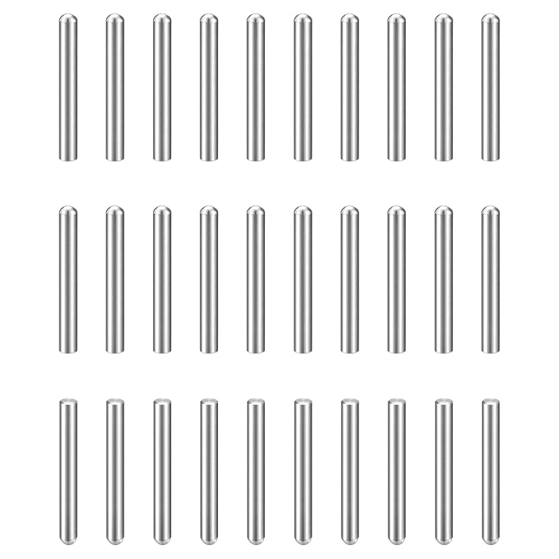 Uxcell 30pcs Dowel Pins for Shelf Brackets, 3.5mm Diameter, 30mm Length, 304 Stainless Steel, Cylindrical Dowel Pins, Shelf Support Pins, Furniture