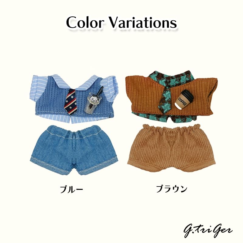 Shirt and pants set with tie for 10cm blue [parallel import goods] Model Kit