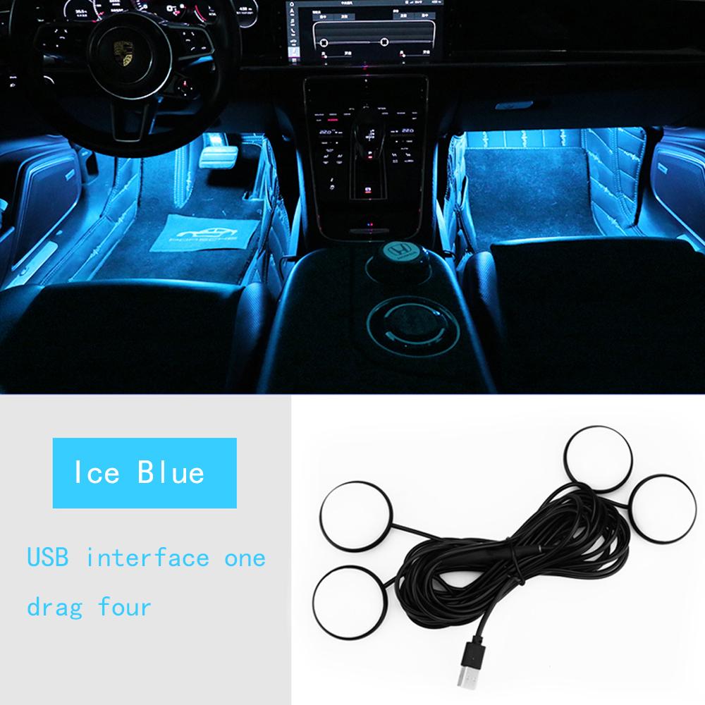 Car Door Bowl Decoration Light Auto Interior Car Atmosphere Light  LED Refitted Lighting USB Decorative Lights RGB Light