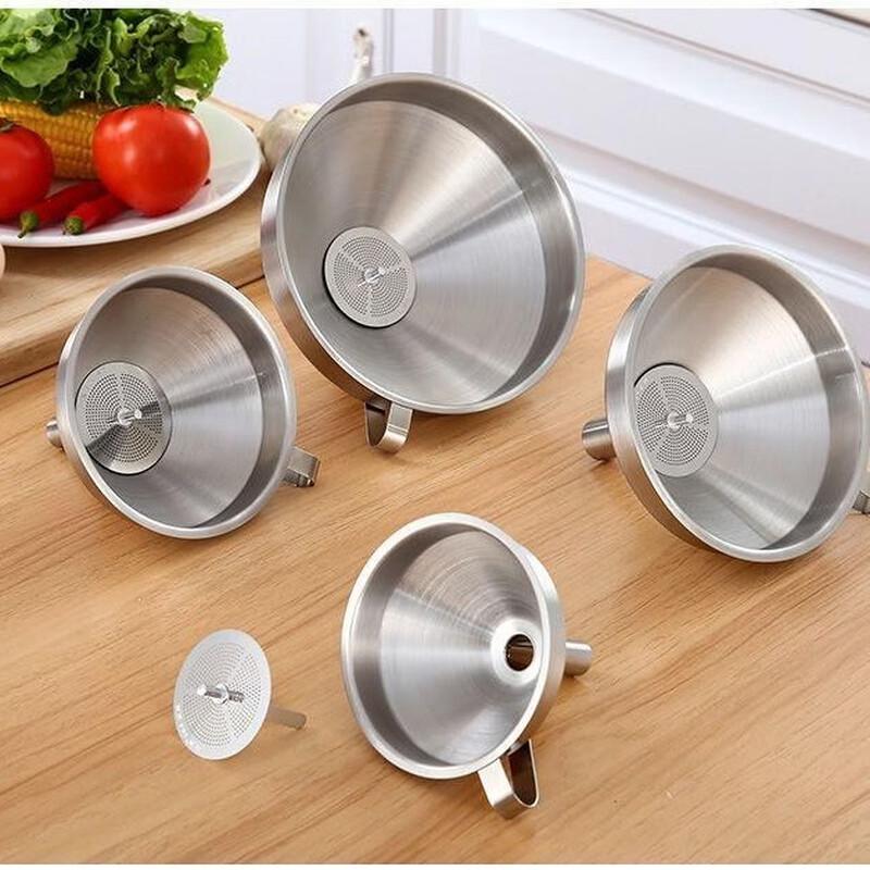 

ZISIZ Stainless Steel Dispensing Funnel with Filter (Set of 4)