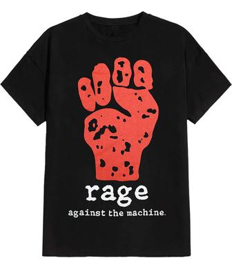 Rage Against The Machine Band Red Fist Cotton Black All Size Tee Shirt AG557 Unisex T-Shirt