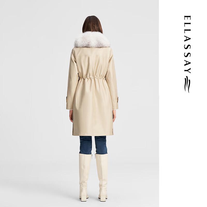 ELLASSAY Women's Autumn/Winter Snow Fox Fur Collar Goose Down Jacket EWW344L04100