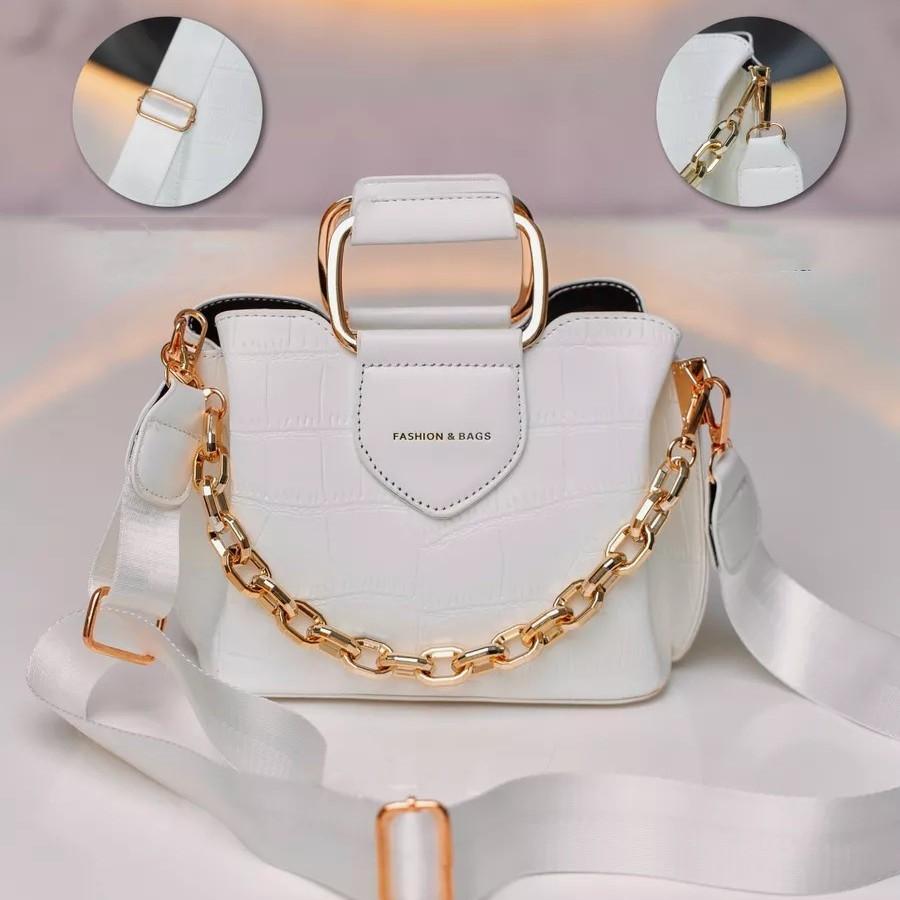 

Женская сумка, женская сумка через плечо с простой и модной цепочкой, модная и универсальная для ежедневных путешествий на отдых. белый