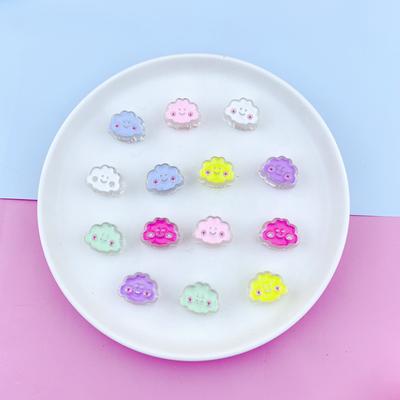 5PCS Cute Candy Color Enamel Cloud Charms Smiling Face Loose Beads Craft Making DIY for Jewelry Making