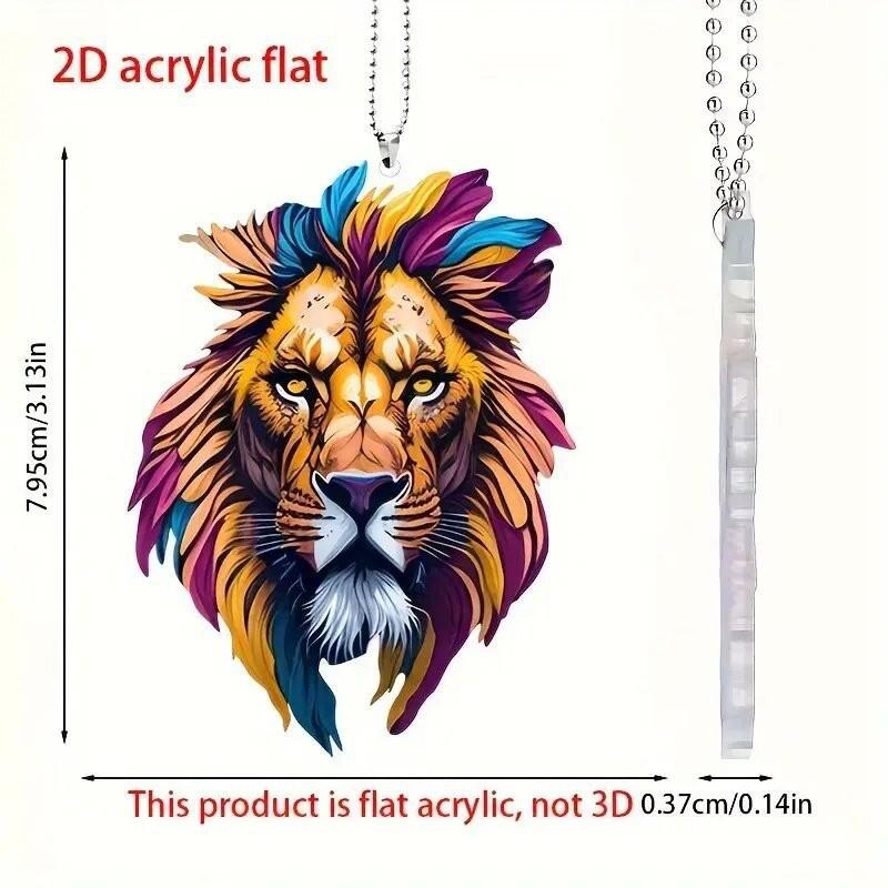 

Playful Lion Colorful Acrylic Car Pendant Whimsical Decoration For Christmas And Everyday