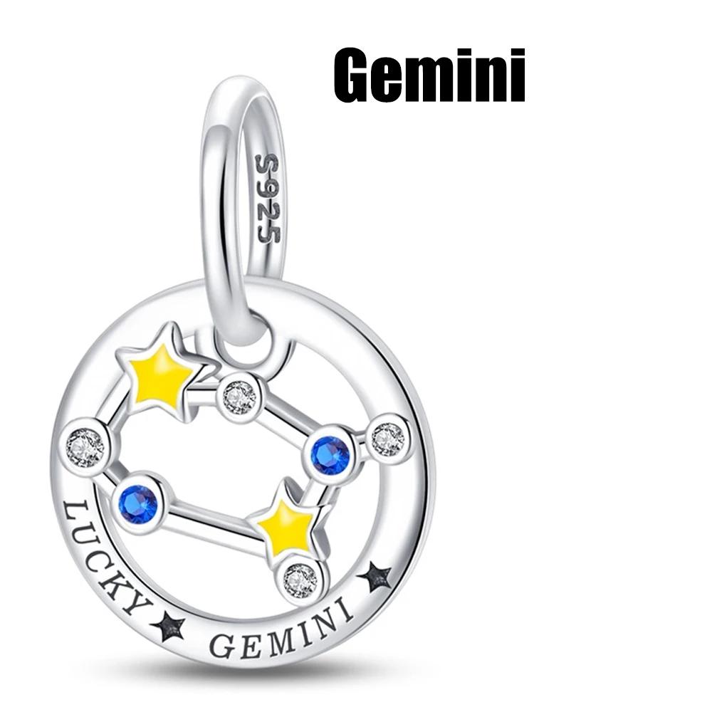 Charms Copper Luminous 12 Constellation Product Series Suitable For Bracelet Do-It-Yourself Women'S Pendant Charms For Jewelry Designing