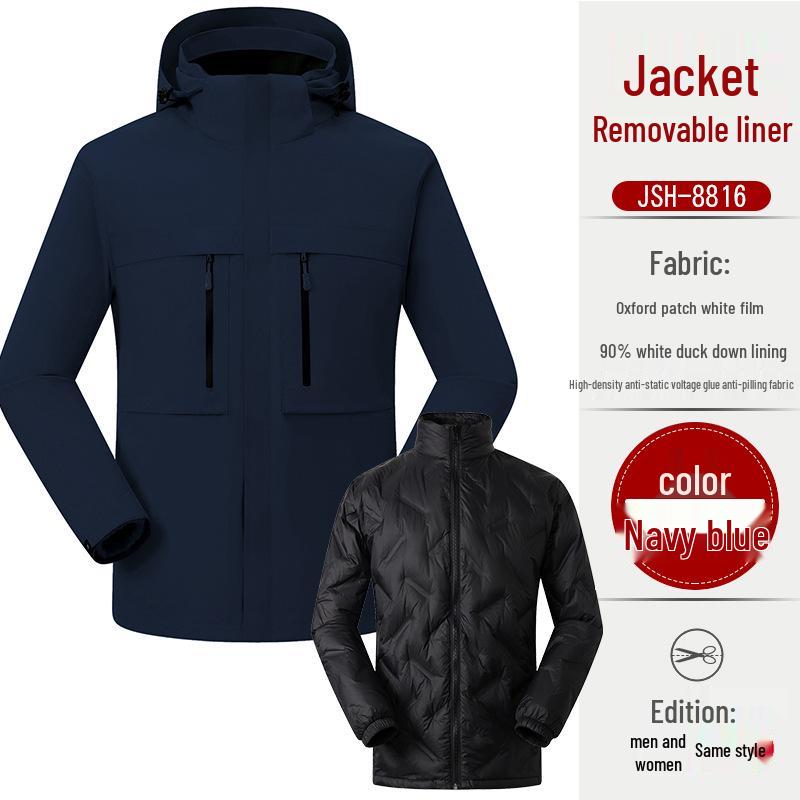 Au Li Rong Windproof Jacket: Customizable with Logo Embroidery, Detachable, Plus Velvet for Workwear