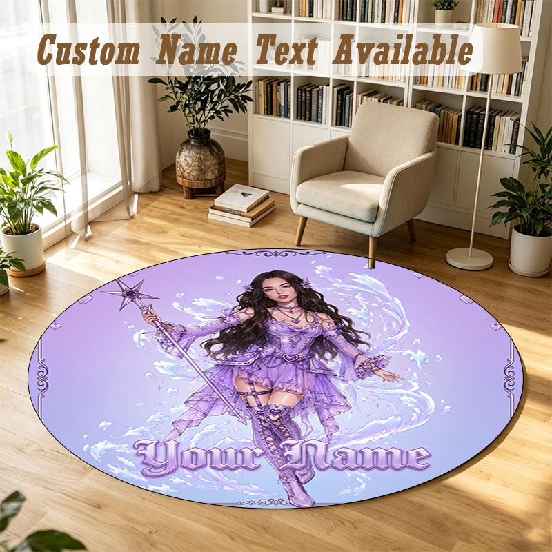 Round Rug Custom NameOlivia Rodrigo Pattern Non Slip Carpet Home Floor Decor