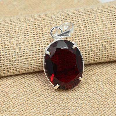 Beauteous Red Garnet Gemstone 925 Sterling Silver Handmade Prong Jewelry Antique Gift For Women