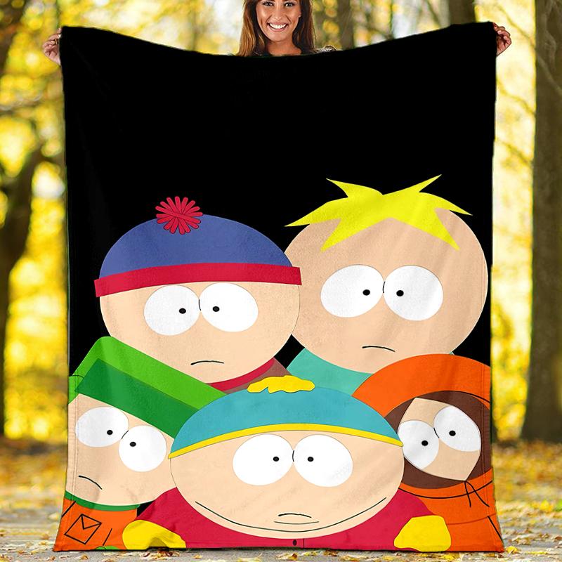 South Park Theme Printed Blanket - Perfect for Couch, Bed, Travel & Outdoor Use | Machine Washable, Cozy & Durable.
