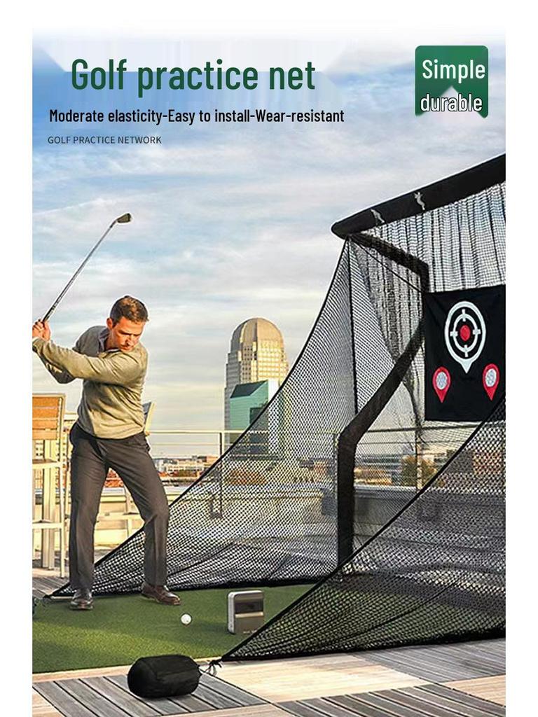 Indoor/Outdoor Golf Practice Net: Knotless, Green Enclosure for Golf and Baseball