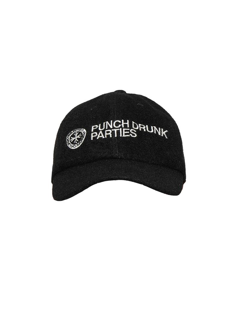 PUNCH DRUNK PARTIES Hq Logo Wool Cap (Black)