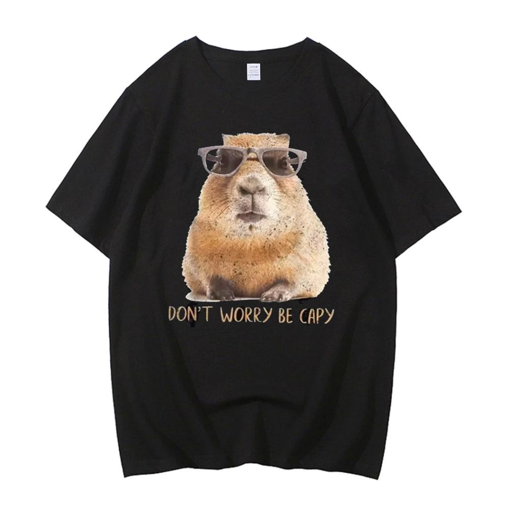 Capybara cotton tshirt men hip hop Trendy Breathable Psychedelic t shirt Pop Culture Classic Trendy korean clothes Psychedelic1