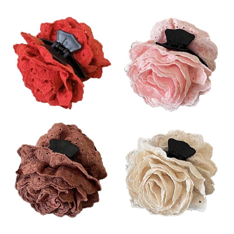 Spring Hair Barrettes Lace Flower Claw Clip Hair Clip Lady Hair Shaping Tool