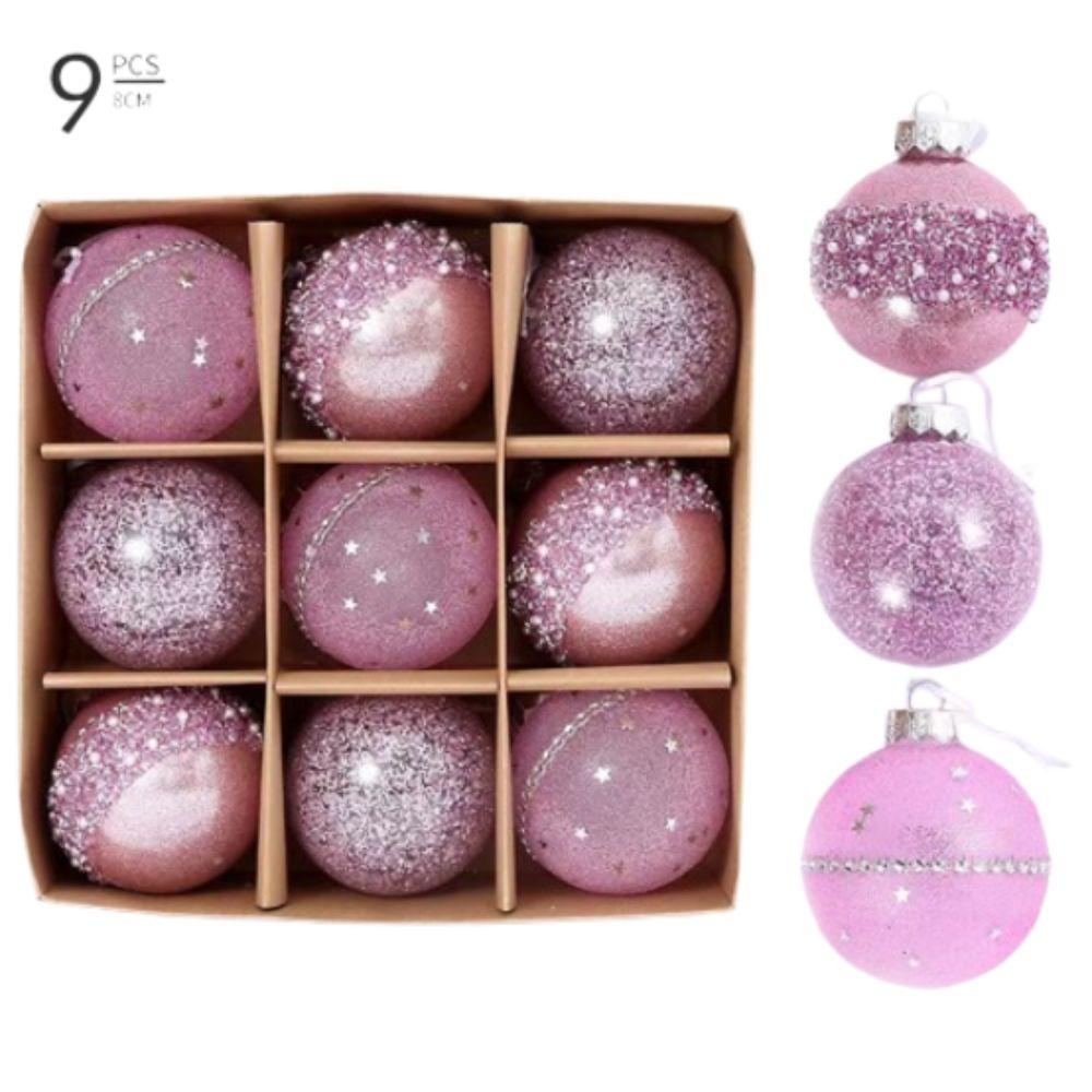 9 stücke PET Weihnachten Hängende Bälle 8cm Weihnachten Baum Ornamente Urlaub Festival Decor