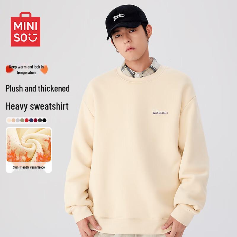 MINISO Herren Winter Sweatshirt mit Fleece-Futter