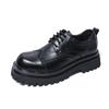 Autumn British Business Dress Leather Shoes Platform Heightening Derby Big Head Brock Large Size Wedding Oxford Shoes
