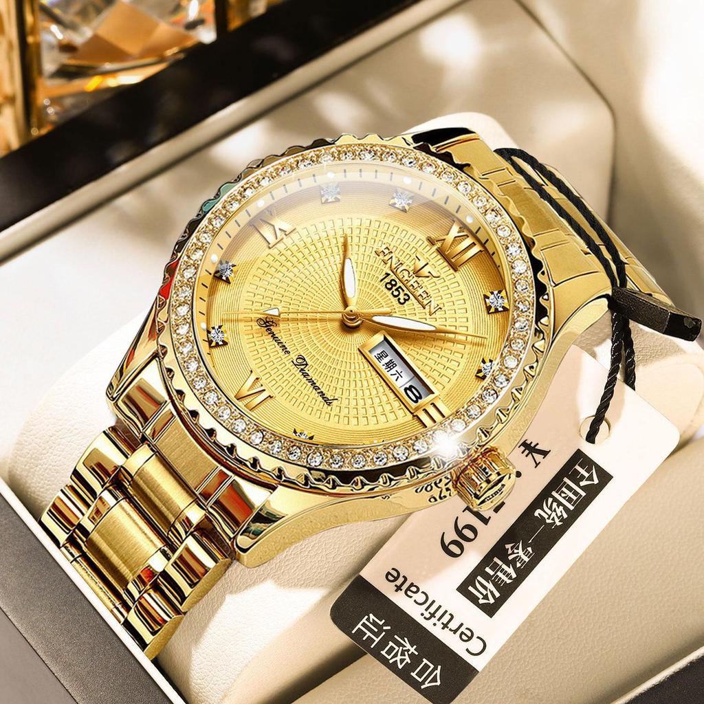 Influencer Brand Men's Tycoon Gold Luminous Waterproof Steel Watch