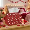 1pc Modern Decorative Pop Valentine'S Day Tissue Box- Heart Pattern Red Napkin Storage Box, Suitable for Rolls/Facial Tissues/Single Sheets, Multi-Fun