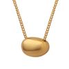 Niche Design Gentle Temperament Fashionable Versatile Style Jewelry Titanium Steel Gold-Plated Hollow Small Golden Bean Pendant Necklace