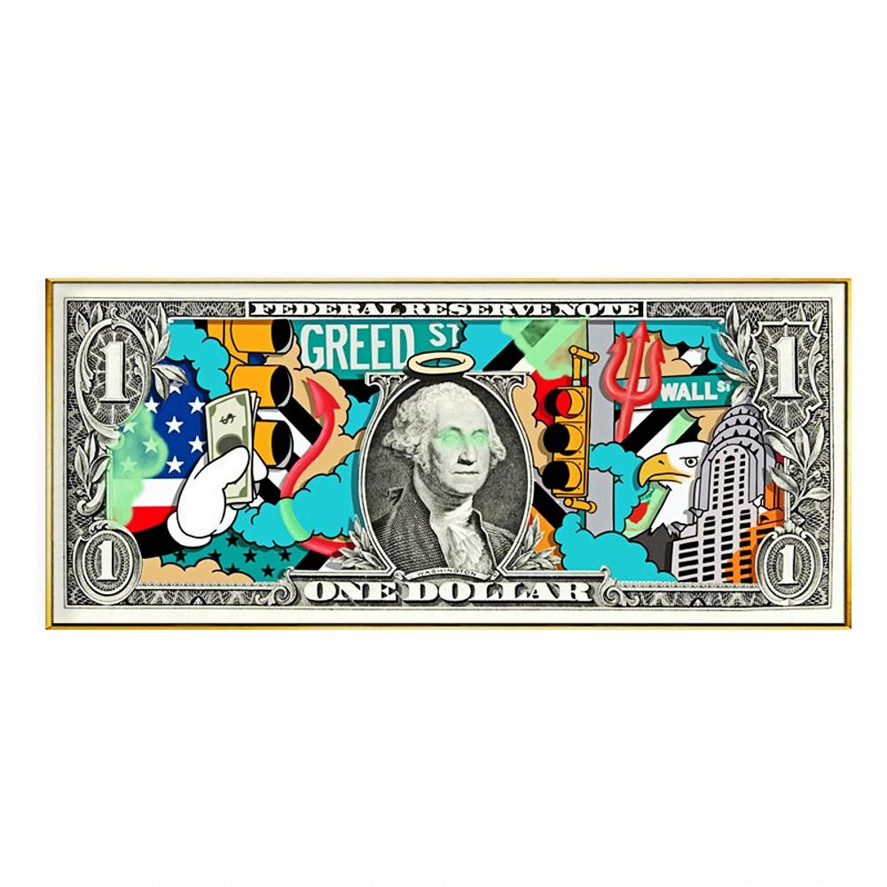 

Граффити с плакатами на холсте за 1 доллар и забавной настенной печатью с деньгами. 20cm×40cm NoFrame